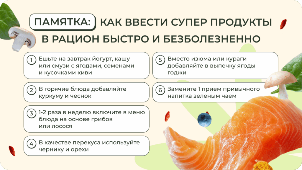 Комфортный способ добавить суперпродукты в меню Памятка: как ввести в рацион суперпродукты быстро и безболезненно
