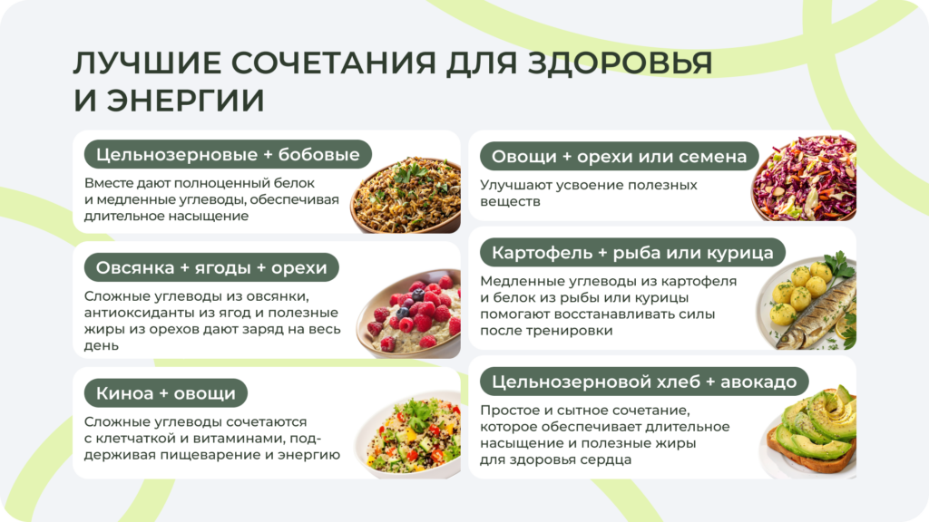 Сбалансированные блюда с углеводами