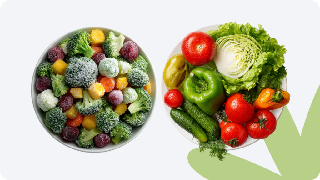 В замороженных овощах чато больше витаминов, чем в свежих из супермаркета Свежие vs замороженные овощи