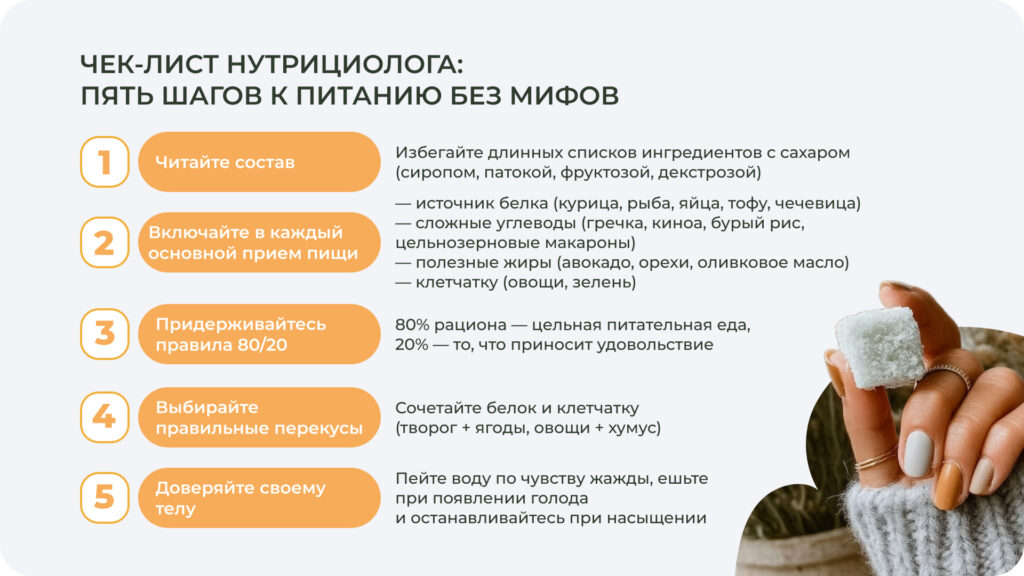 Чек-лист нутрициолога: пять шагов к сбалансированному питанию