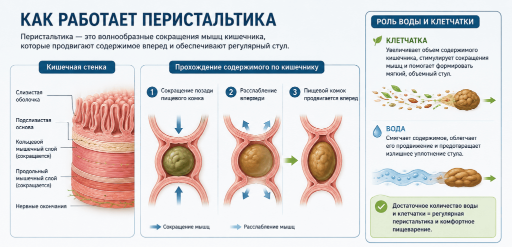 Как работает перистальтика кишечника