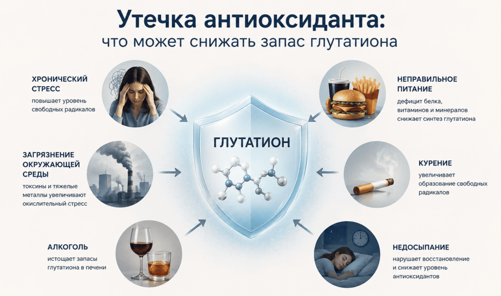 Факторы, снижающие запасы глутатиона