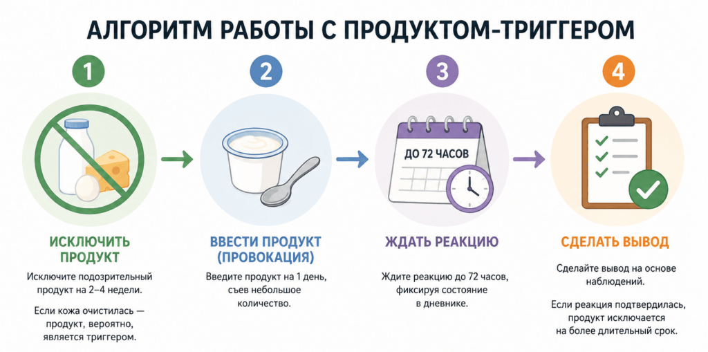 Как определить продукт-триггер при атопическом дерматите 