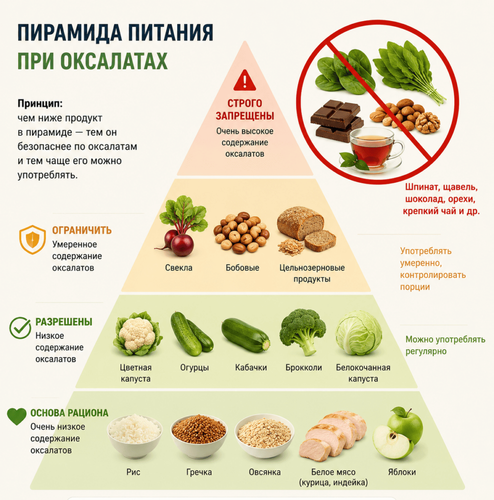 Что входит в рацион при оксалатах