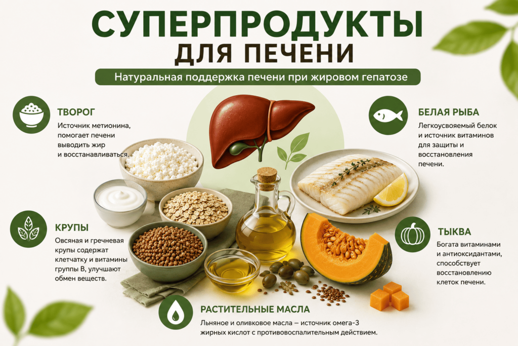 Продукты, которые поддерживают работу печени при жировом гепатозе