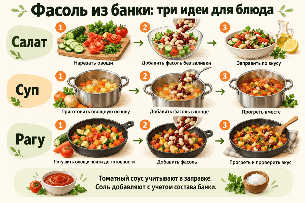 Для холодных блюд зерна освобождают от лишней жидкости; для супа и рагу заливку можно оставить по вкусу.