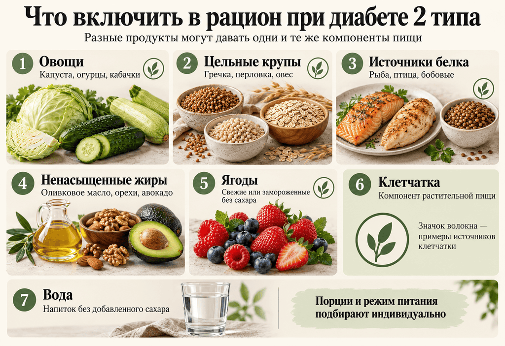 Что включить в рацион при диабете 2 типа